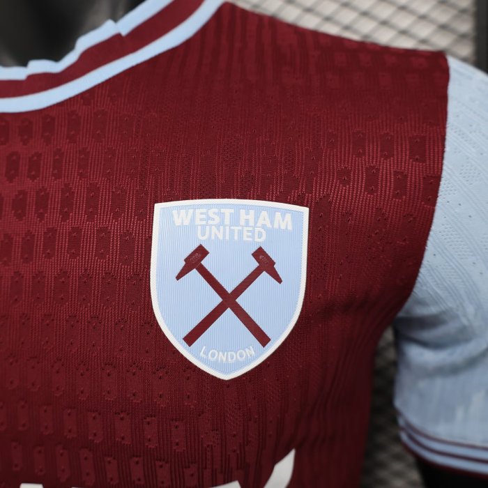 Player version West Ham United Home Soccer Jersey 2024 2025
