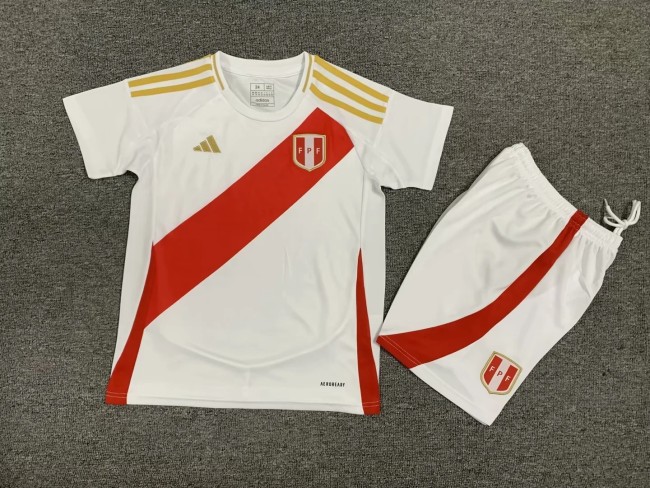Kit infantil 24-25 camiseta de fútbol local de Peru talla 16-28