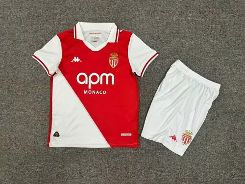 Kids kit 24-25  AS Monaco away soccer jersey size 16-28