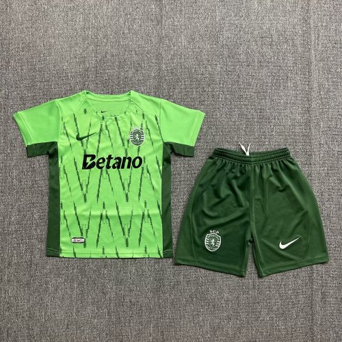 Kids Sporting Lisbon Third Away Soccer Uniform 2024 2025