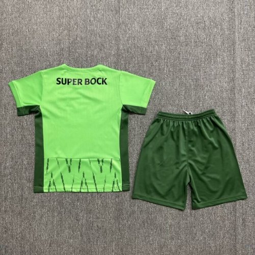 Kids Sporting Lisbon Third Away Soccer Uniform 2024 2025