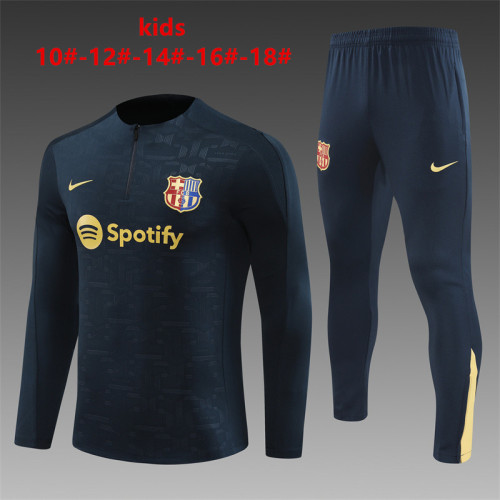 Kids BARCELONA Training Soccer Suit 2024 2025 white