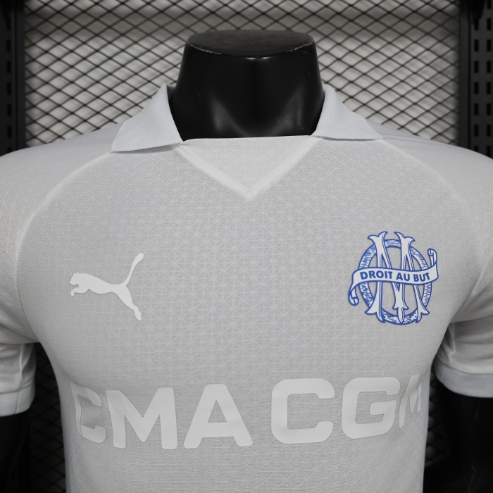 Player Version Marseille white Soccer Jersey 2024 2025