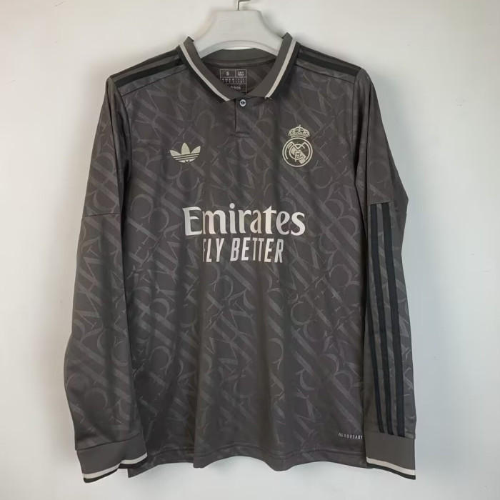 REAL MADRID Third Away Long Sleeve Soccer Jersey 2024 2025