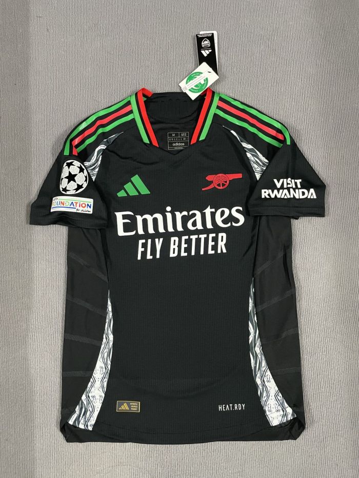 Player Version Arsenal Black Jersey 2024 2025 UCL