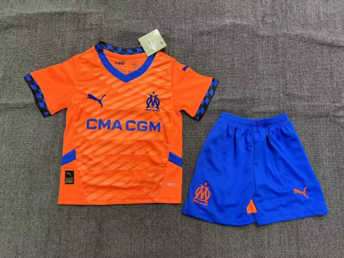 kids kit 24-25 Marseille third soccer jersey size 16-28