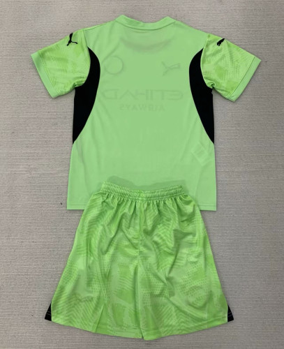 Kids Man City Goalkeeper Soccer Uniform 2024 2025