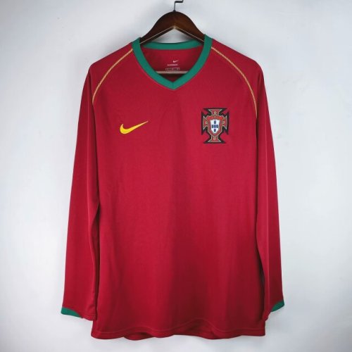 2006 Portugal home red long sleeve retro jersey