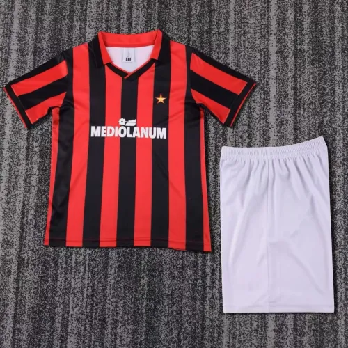 Retro Kids AC MILAN Home Soccer Uniform 1990 1991 