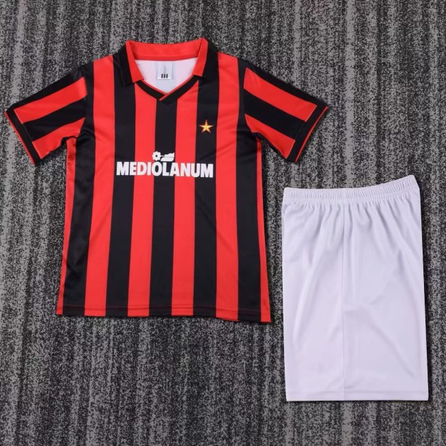 Kids AC MILAN Home Soccer Uniform 1990 1991 