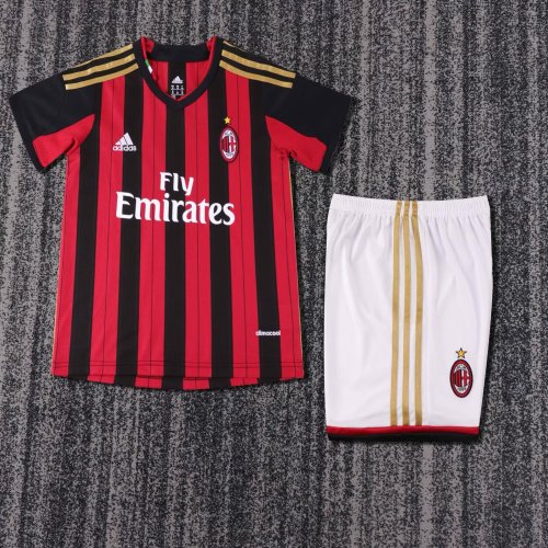Kids Retro AC MILAN Home Soccer Uniform 2013 2014 