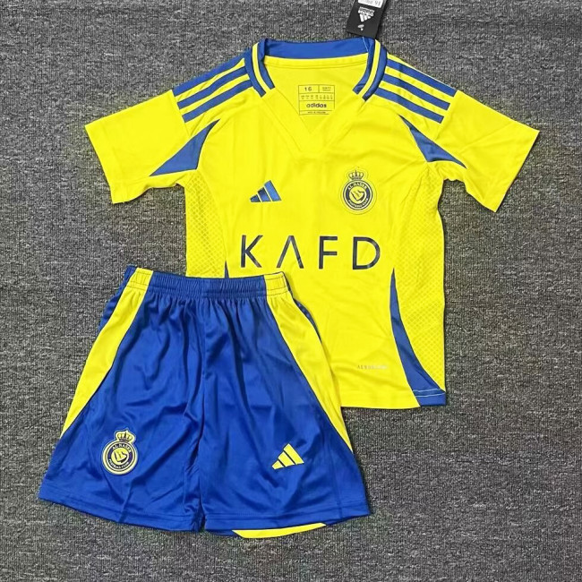 Kids Al Nassr Home Soccer Uniform 2024 2025