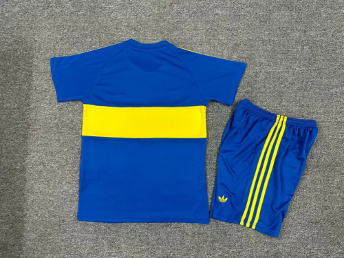 Kids kit Retro 1981 Boca home soccer jersey size 16-28