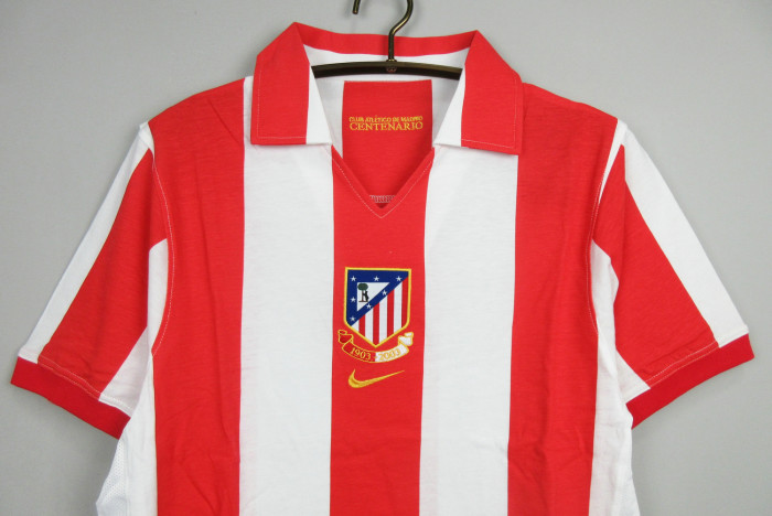 Retro 2003-04 Atletico Madrid Camiseta Centenary Home