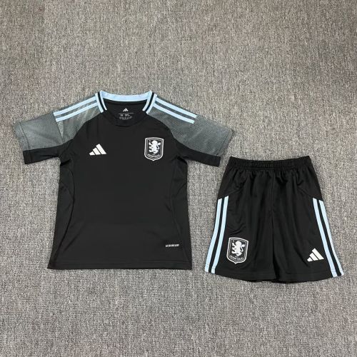 Kids Aston Villa 25-26 black away kid kit