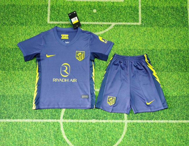 Kids 25-26 Atletico Madrid away  Soccer Uniform