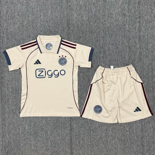 Kids Ajax Third Away Soccer Uniform 25 26