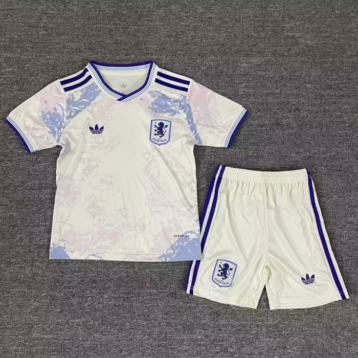 kids kit 25-26 Aston Villa third soccer jersey size 16-28