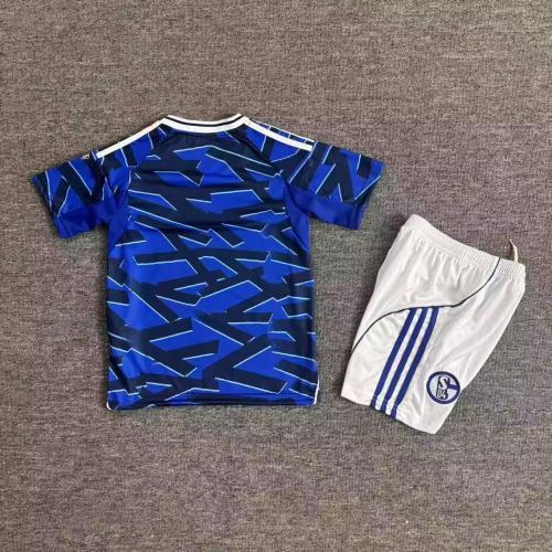 Kids Schalke Home Soccer Uniform 25 26