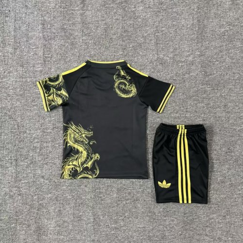 Kids Real Madrid Black Soccer Uniform 2025 2026