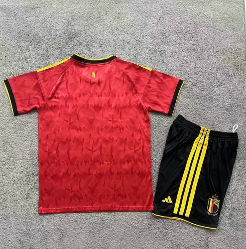 Kids 2026 Belgium red soccer jersey size 16-28