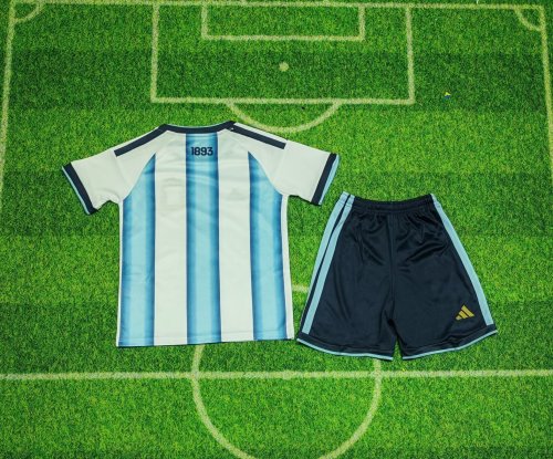 2026 Kids Argentina Home Soccer Uniform