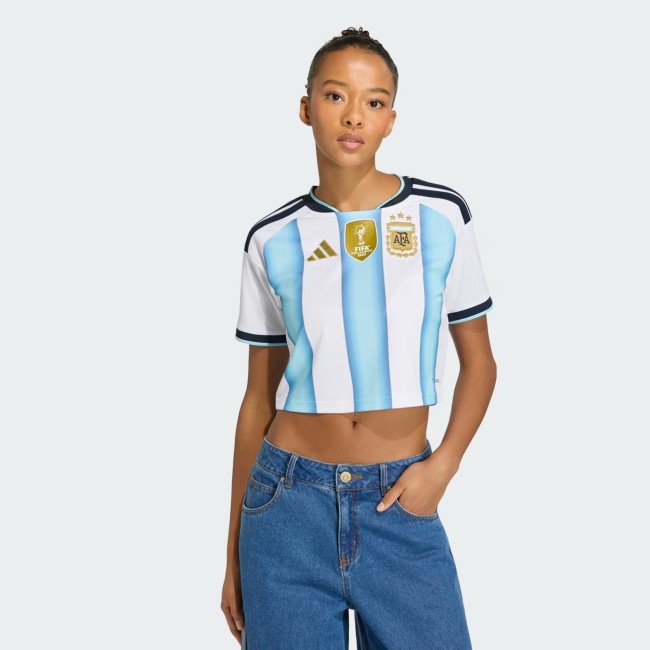 2026 World Cup Argentina Home Cropped Jersey