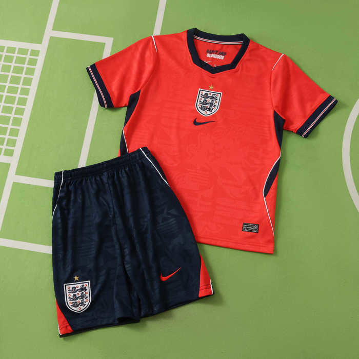 Kids England Away Soccer Uniform 26 27