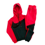 Mens womens designer  Contrast color stitching Hooded  Hoodies polyester Tracksuits logo print Casual Street Leisure Fashion Streetwear Sweatshirt long sleeve and pants