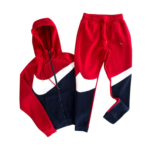 Mens womens designer  Contrast color stitching Hooded  Hoodies polyester Tracksuits logo print Casual Street Leisure Fashion Streetwear Sweatshirt long sleeve and pants