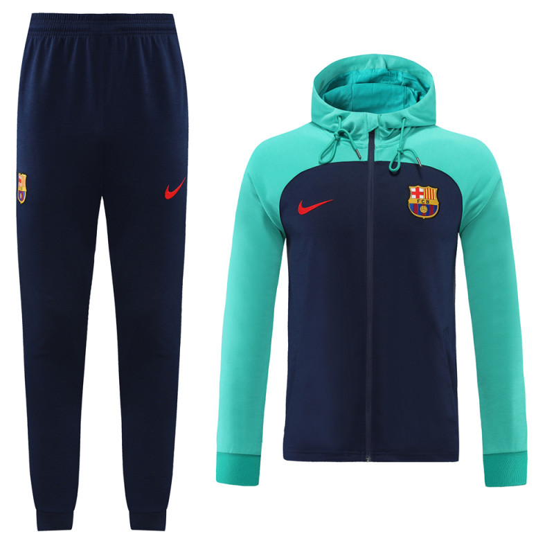top A quality mens football club Barcelona hooded tracksuit print Logo sporty wear  soccer Training suit  Sweatshirt Fashion Street jacket and  pants