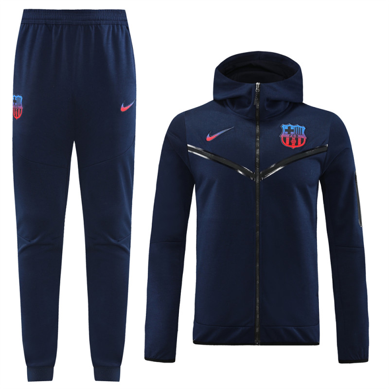 top A quality mens Barcelona club two-piece football Training suit hooded tracksuit print Logo sporty wear  Sweatshirt Fashion Street jacket and  pants