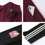 Mexico 2022 men world cup nation team tracksuit full zipper winter soccer training suit Jujube red jacket and pants  football sportswear