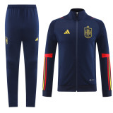 2022 men world cup nation team tracksuit full zipper soccer training suit Spain  two-piece long sleeve football sportswear