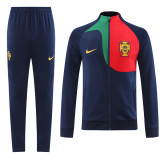 Portugal 2022 men world cup nation team tracksuit full zipper soccer training suit jackets and pants set two-piece football sportswear