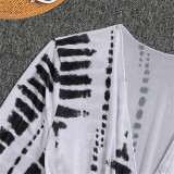 Three-Piece Suit Mesh Swimsuit #xcrfd0633 Womens Printed Halterneck Blouse Solid Color Two-Piece Bathing Suit White Swimwear Bikini