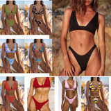 Sexy Women two-piece swimsuit Multicolor Solid colors and prints Design swimwear summer fashion beach suit qj2025