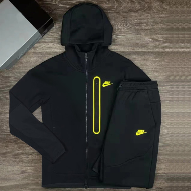 Men  Sports Wear suit Brand Logo Print Fashion Casual Street two-piece Coat and Pants Pure color pocket Tracksuit