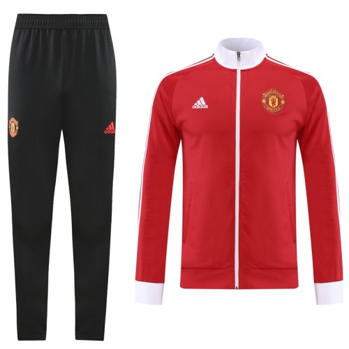 22/23 Manchester United Club sportswear full zip training suit mens winter football Tracksuits Stand Collar Long Sleeve coat and long pants