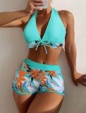 Print stitching solid color Women Two-Piece Bikini Swimsuit High Waist Swimwear xckx1125 Wholesale multicolor Bathing Suit Designer Bikinis