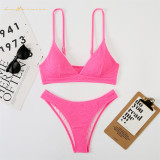 Sexy solid color Bikini  Two-Piece Swimsuit ladies summer Swimwear xckx1127 Wholesale Suspenders Bathing Suit