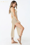 Women Summer Vest Dress Bikini Cover-UPS Knitting Hollow out Dresses Sunscreen Shirt Wholesale Swimwear Cover-up Lxf0436