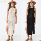 Women Summer Vest Dress Bikini Cover-UPS Knitting Hollow out Dresses Sunscreen Shirt Wholesale Swimwear Cover-up Lxf0436