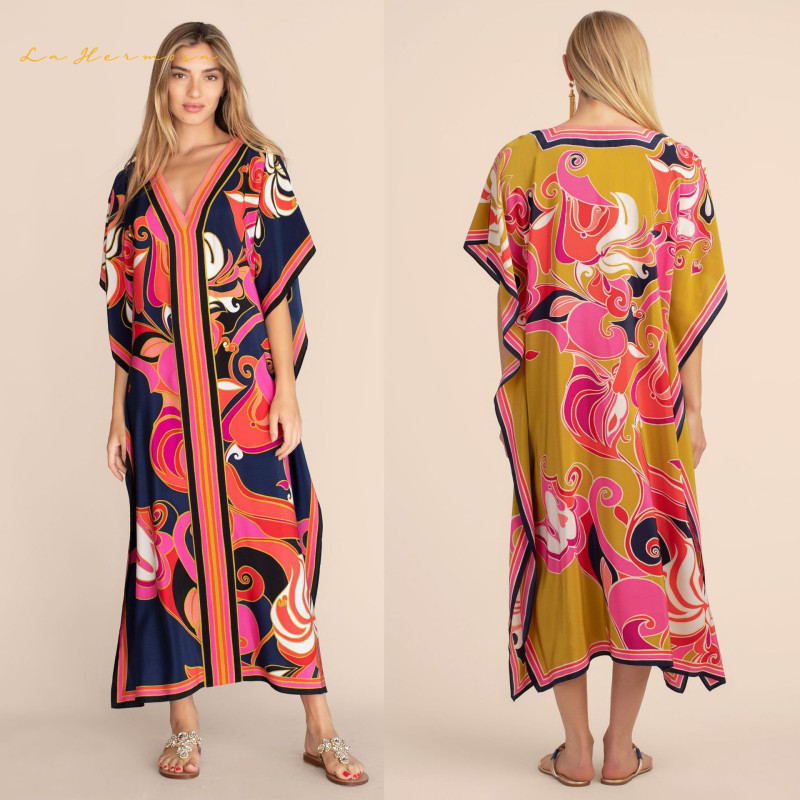 2023 Summer Beach Smock positioning print resort robe Bikini sunscreen dresses beach smock swimwear cover up Lxf3438