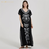 Summer Embroidery Cotton Swimwear Cover UPS Multicolor Beach Smock Dress Ladies Swimming Bikini Cover-up Lxf2340
