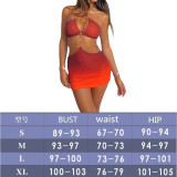 women designer swimwear two-piece sexy lace-up bikini skirt swimsuit #xcyx0635 swimming summer Gradual change of color beach bikinis