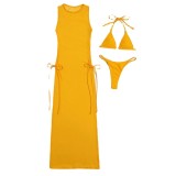 2023 Summer beach See-through mesh yarn three piece set bikini sexy swimwear designer thong bikinis swimsuit xckx1135