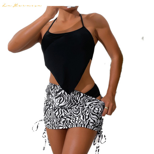 women swimwear designer three-piecce bikini #xcyx0636 sexy Zebra print skirt swimsuit fashion holiday swimming swimsuits