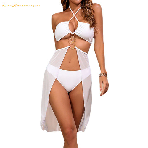 women swimwear designer two-piecce bikini sexy lace-up Net yarn black and white color swimsuit #xcyx33 fashion swimming swimsuits
