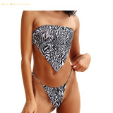 women two piece designer fashion bikini sexy strapless swimwear swimsuit swimming #xcyx0627 Zebra stripes summer bikinis swimsuits